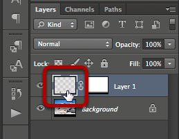 Selecting the flipped image layer thumbnail.